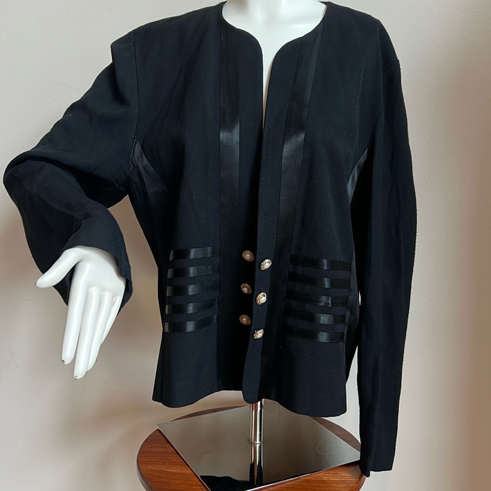 Perceptions vintage jacket with satin and pearl embellishment